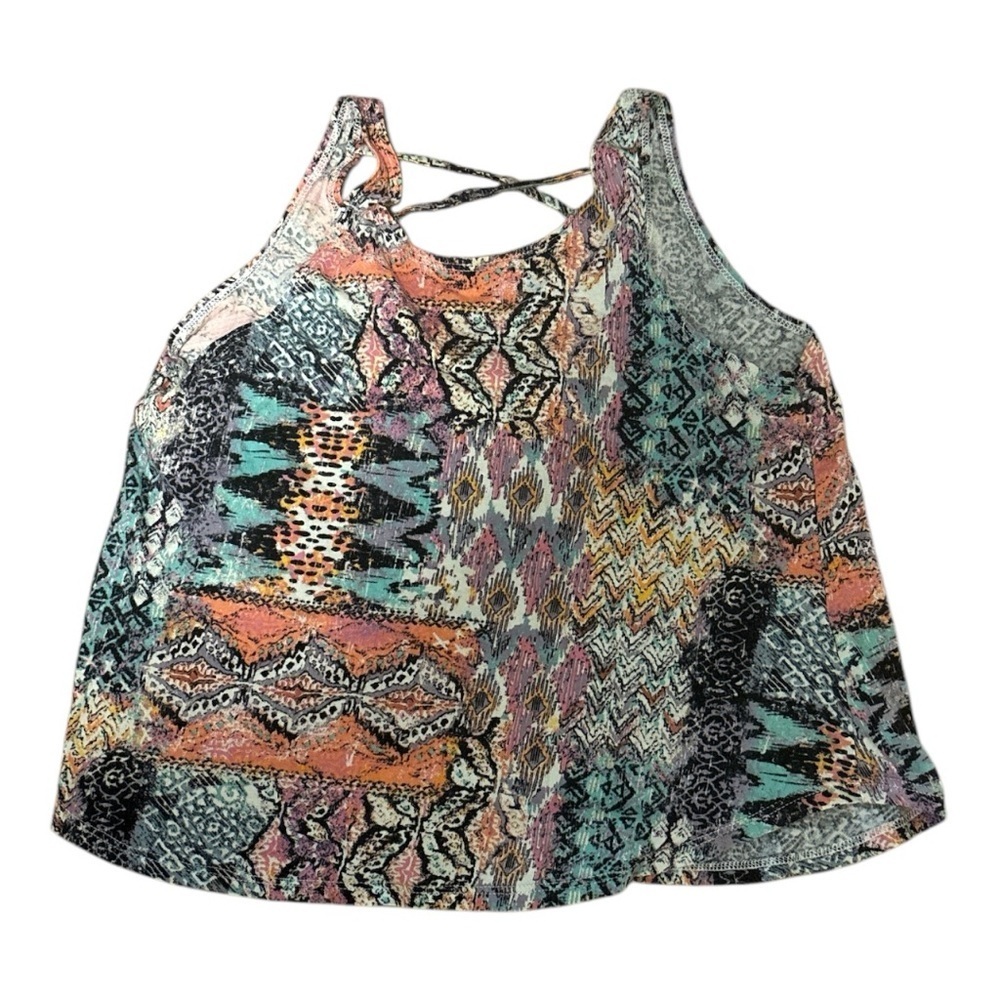 Billabong Colorful Flowing Backless Tank Top Size Medium Girls Festival, beach
